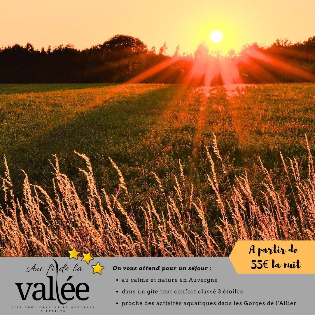 votre séjour en Auvergne en été avec votre gîte Au Fil de la Vallée