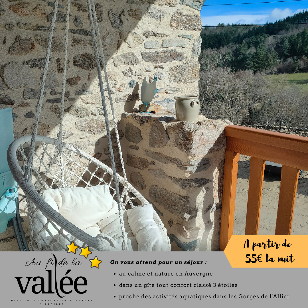 savourer le calme et la détente dans notre gite 3 étoiles en Auvergne